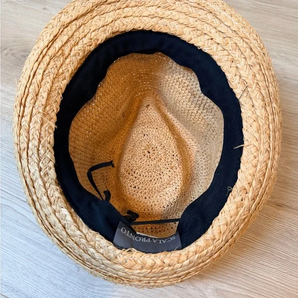 Scala Pronto Raffia Straw Fedora Hat with Braided Band - Picture 8 of 9